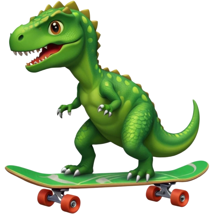 Dinosaur on a skateboard emoji
