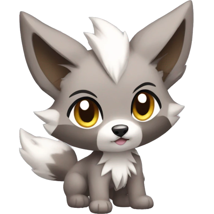 Kawaii Chibi Poochyena-Rocruff-Lycanroc-Pokémon Full Body emoji