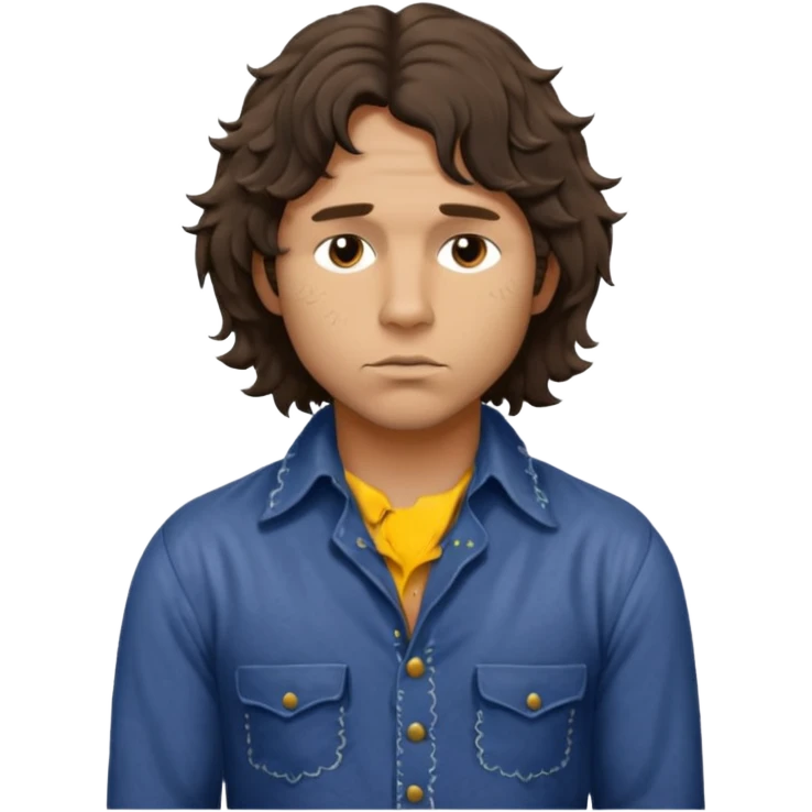 cinematic realistic ultra HD - a thoughtful, messy, shaggy Jim Morrison in a Victorian shirt emoji