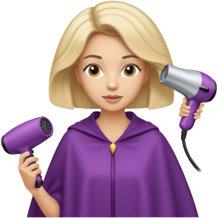 chica en la peluqueria con un secador en la cabeza y leyendo una revista emoji