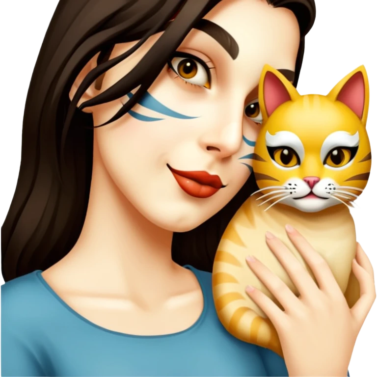 She is wearing a cat mask emoji