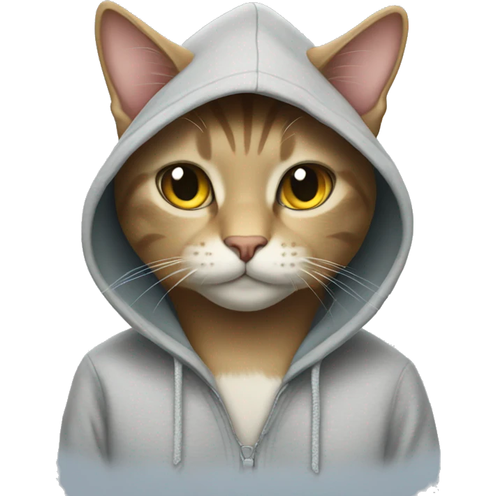 Cat wearing a hoodie emoji
