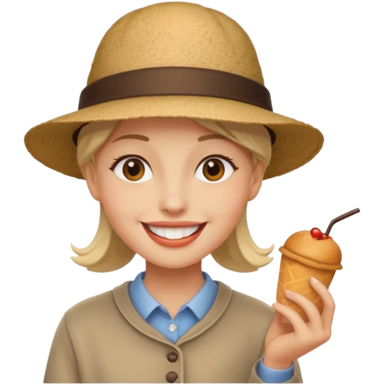 A smiley face eating out emoji