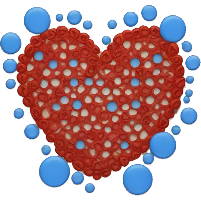 red heart with 5 circle  blue around emoji