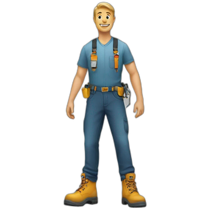 Man with safety shoes emoji