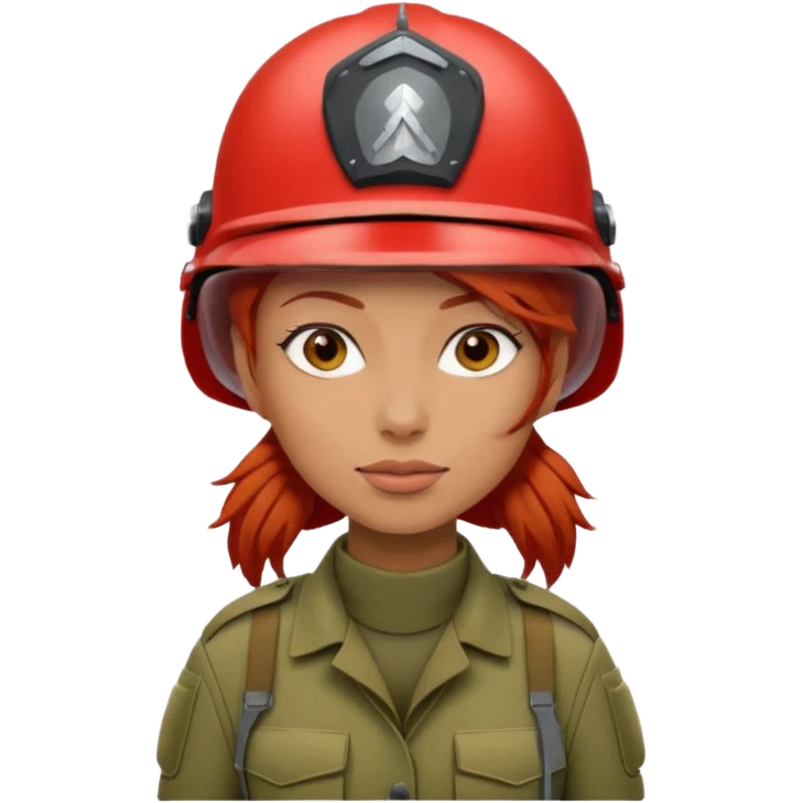 Female Soldier red hair emoji