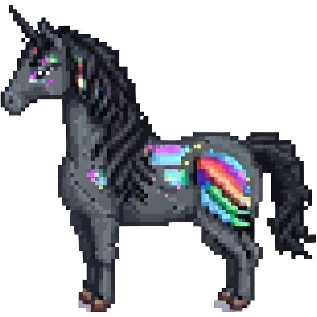 единорог черный лошадь, no background emoji