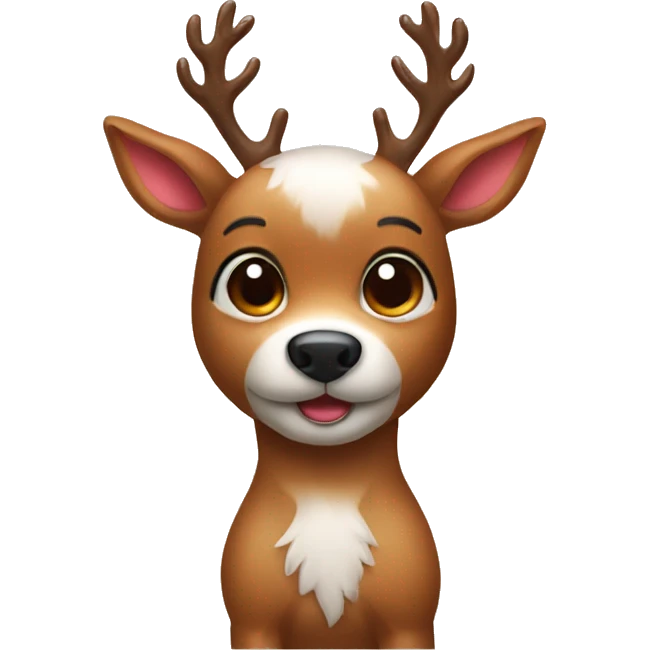 Cute Rudolph the deer with furry dog emoji