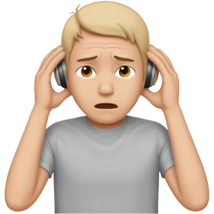 Frustrated person covering their ears emoji