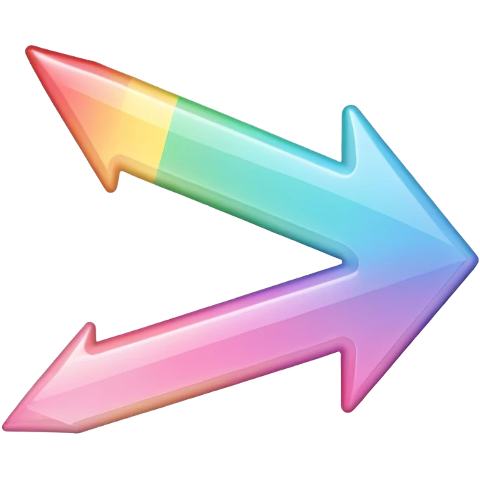 Pink Pastel rainbow arrow pointing left emoji