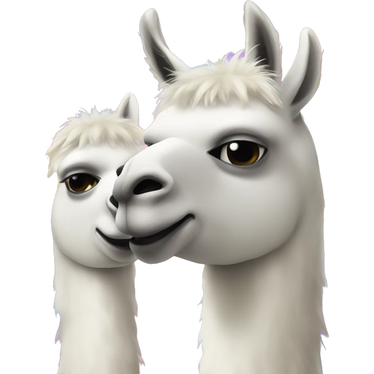 gay llamas holding hooves emoji