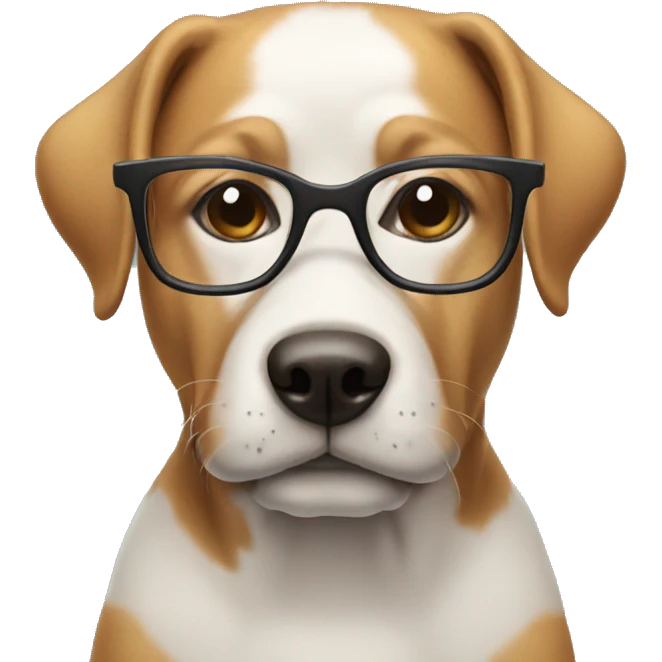 Dog wearing glasses emoji