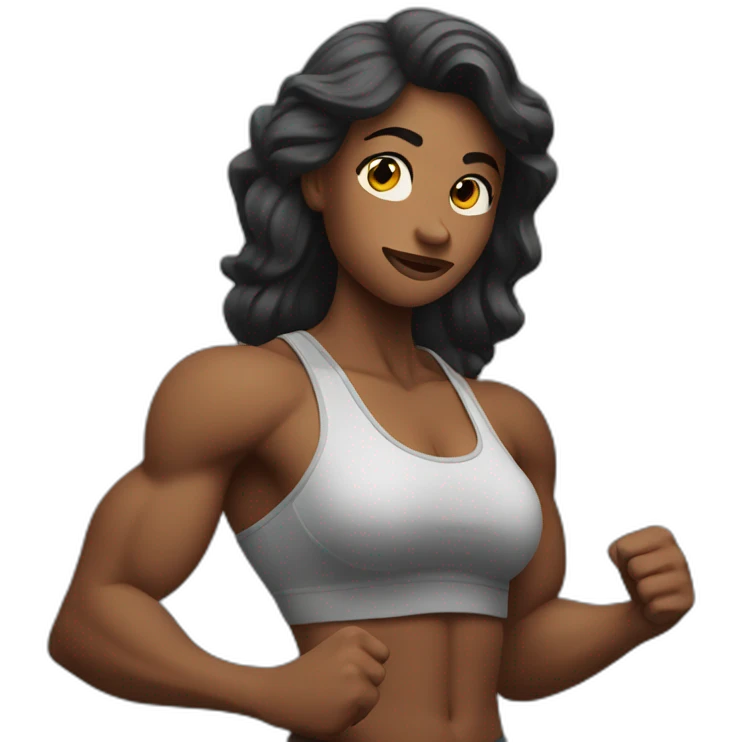 Woman flexing muscles emoji