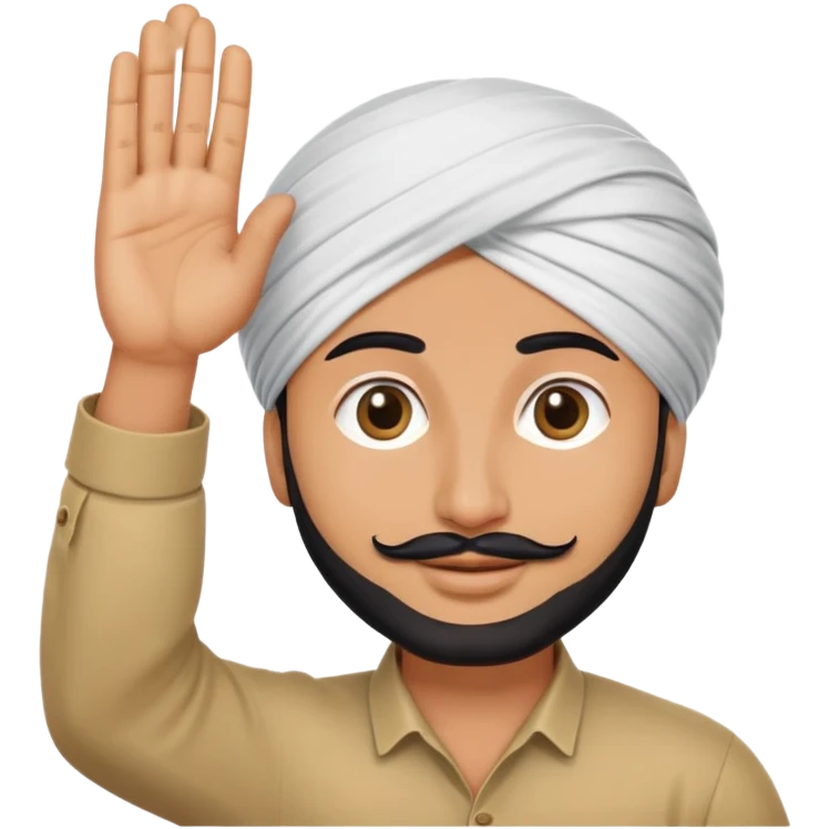punjabi guy withturban waving both h emoji