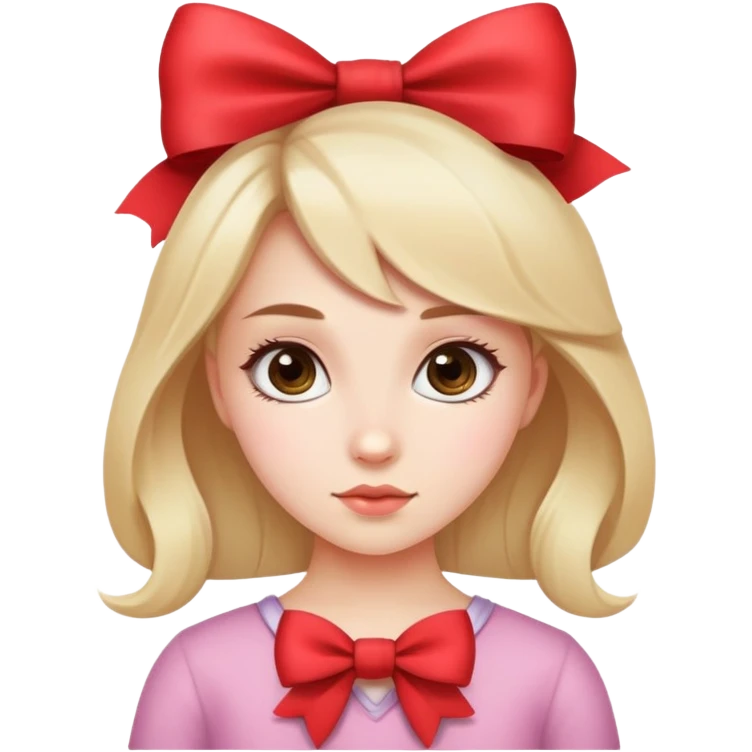 Cute girl with a bow emoji