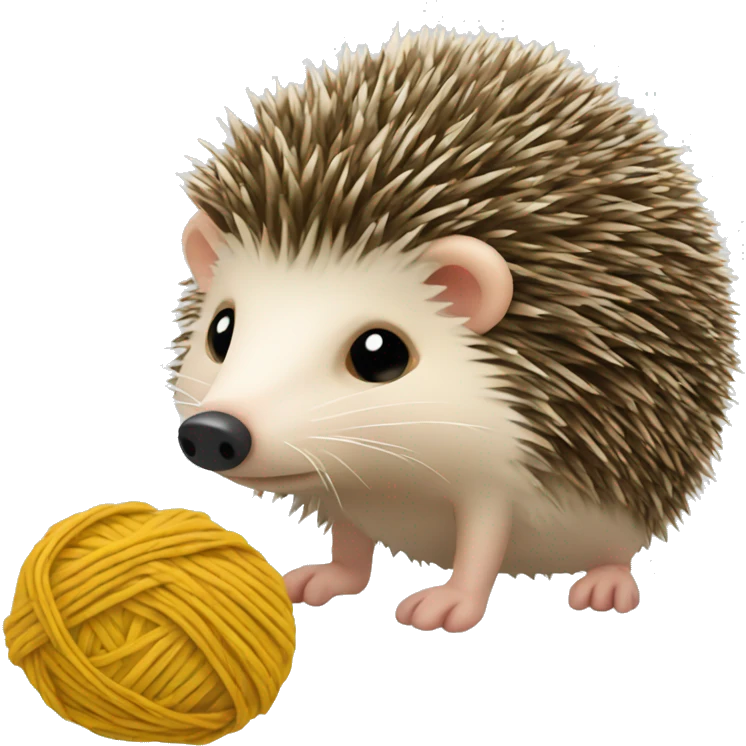 Combine hedgehog with knitting  emoji