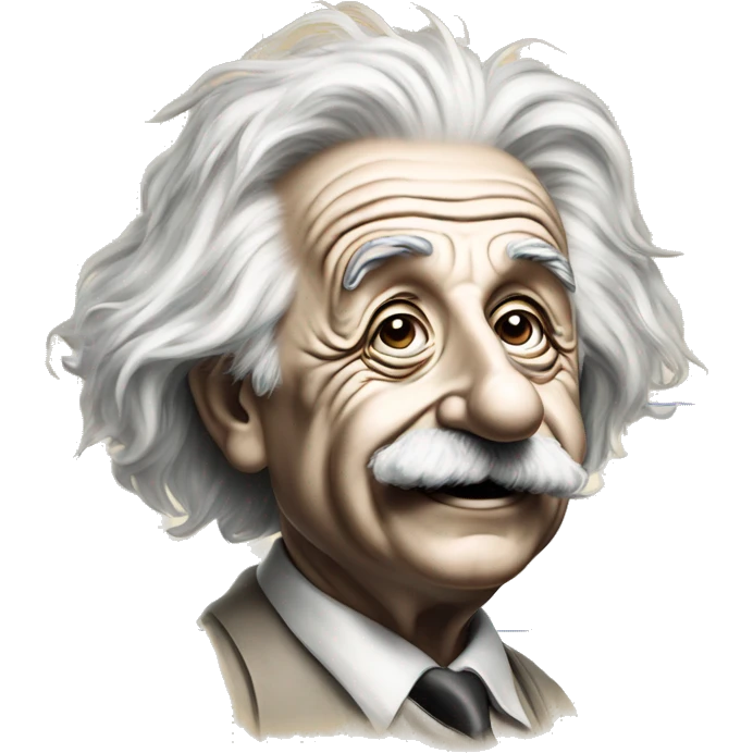 happy albert einstein draws graph on the drawing board emoji