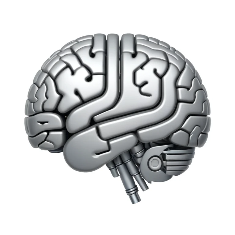 Human like brain but it's a circuit representing the brain of a robot emoji