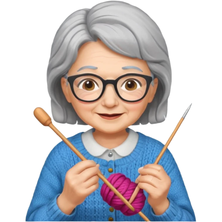 grandma knitting emoji
