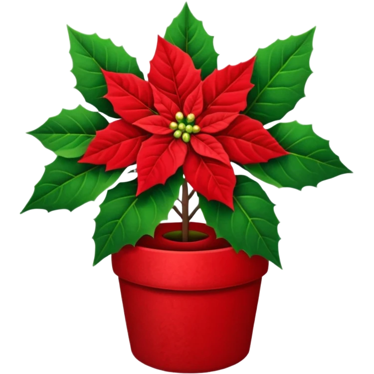 small christmas Poinsettia deco emoji