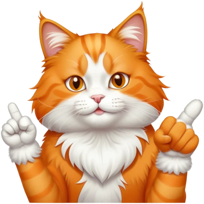 Orange cat giving middle finger emoji