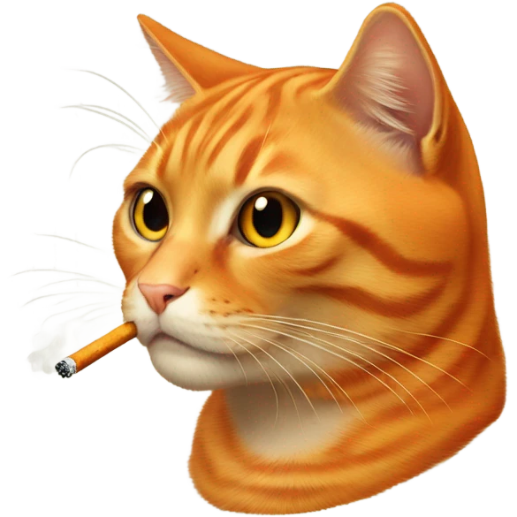 Orange cat smoking a cigarette  emoji