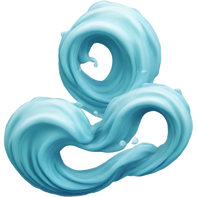 A flowing water emoji, symbolizing peace and fluidity, with gentle curves and soft waves. Transparent background. emoji