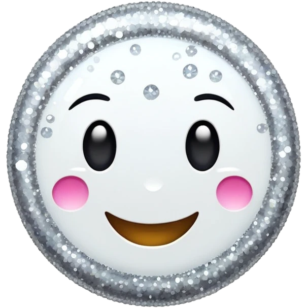 glitter white happy emoji
