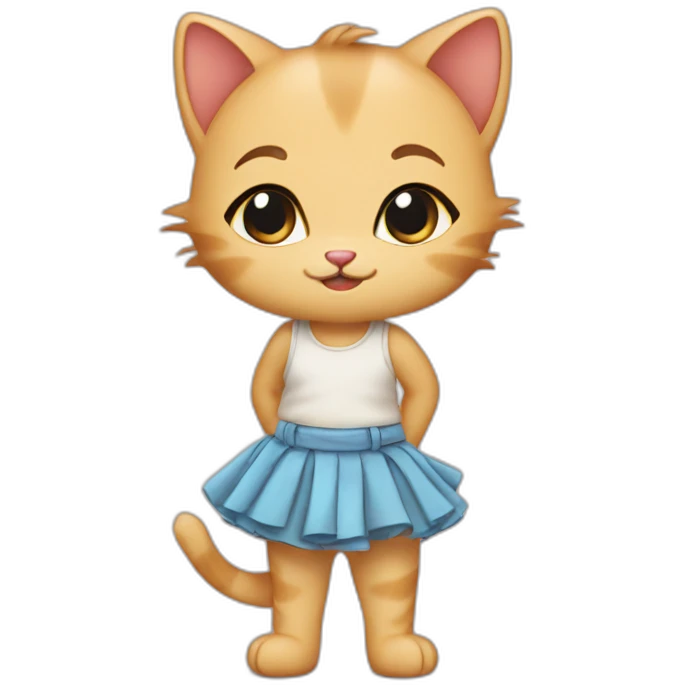 little kitten in the skirt emoji