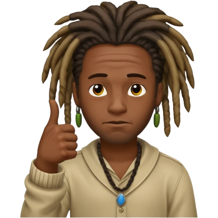 Thumbs down black skinned guys with dreads emoji