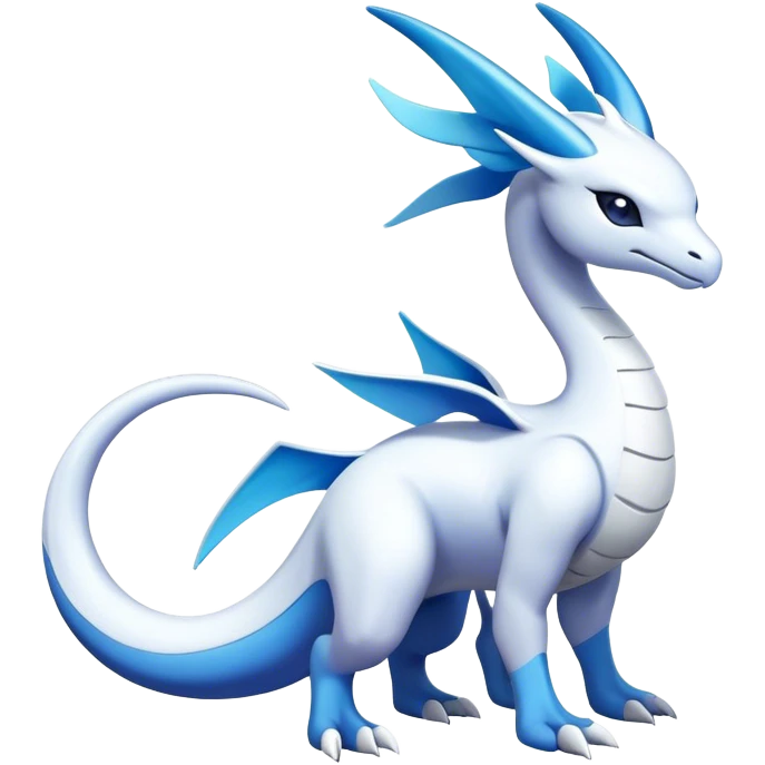 Futuristic-lugia-dragonair-suicune-hybrid, full body emoji