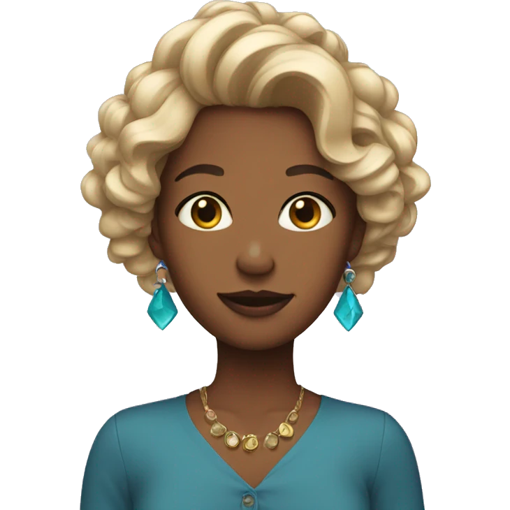 Medium Hair Girl with big earrings  emoji