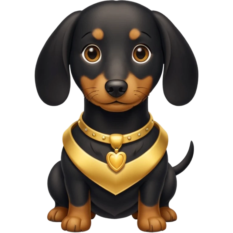 Long hair black with gold chest wiener dog  emoji