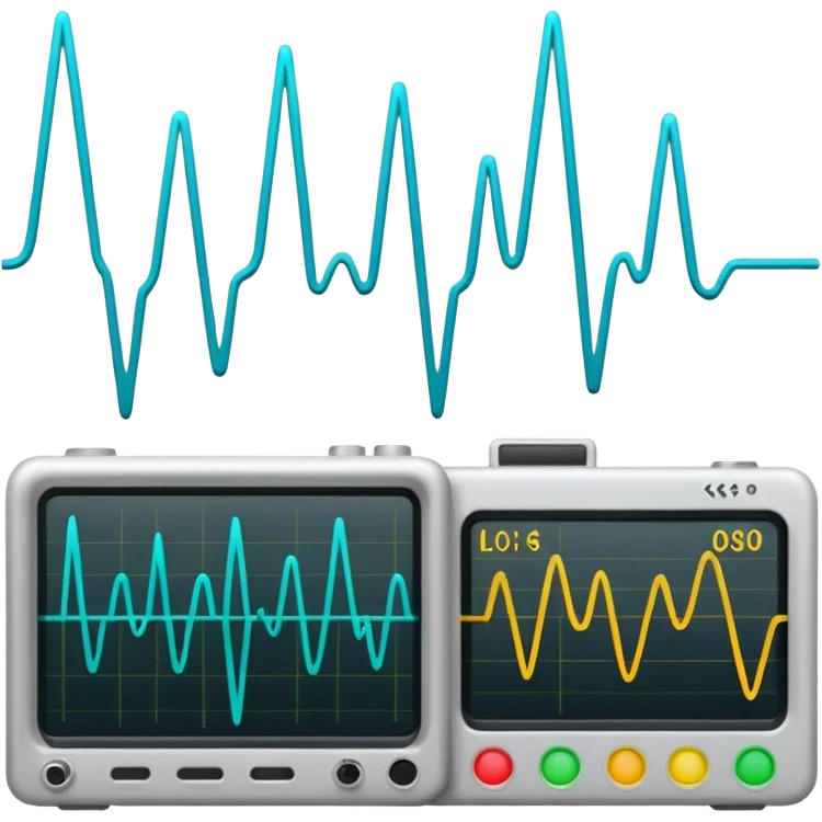 Emoji kit of all emotions being done like An oscilloscope, animated emoji