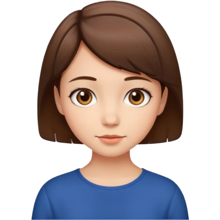 Cute girl with short brown hair emoji