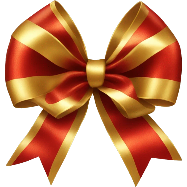 Gold and red Christmas bow emoji
