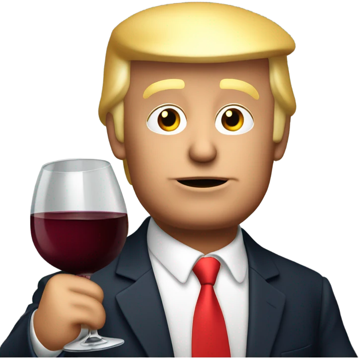 trump drinking wine emoji