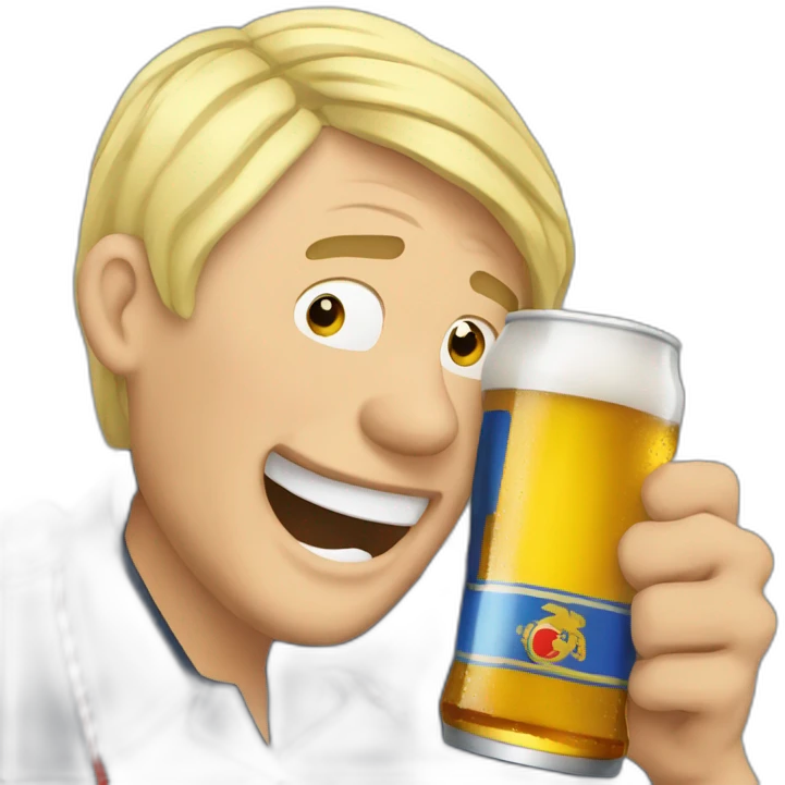 marine lepen drunk a beer emoji