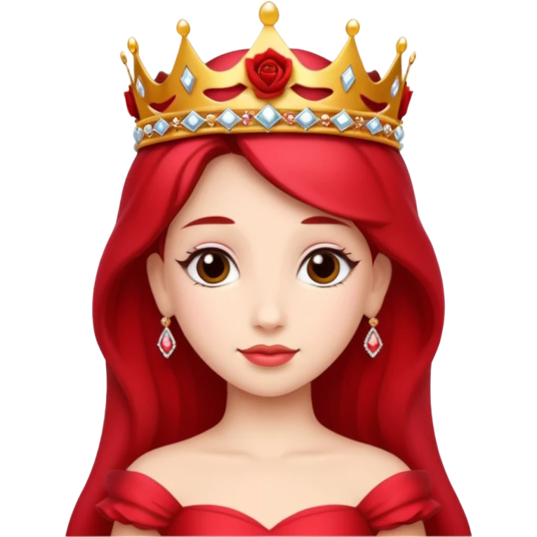 Red rose princess tiara emoji