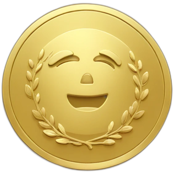 square golden coin with laurel emboss emoji
