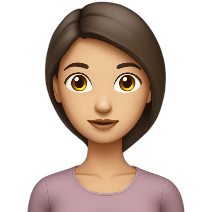 Fille brune avec des cheveux longs lisse emoji