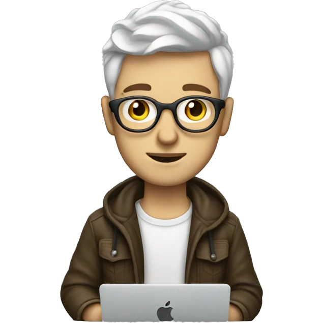 italian white boy music producer with a Macbook  emoji