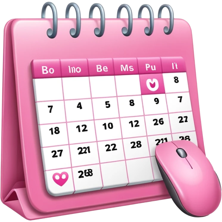online booking icon -- calendar (pink) + mouse pointer emoji