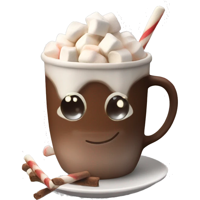 Hot chocolate with marshmallows  emoji