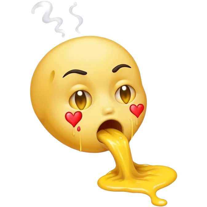 Heart eye emoji vomiting yellow vomit emoji