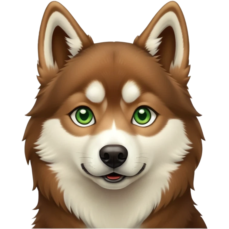 Brown husky with green eyes emoji