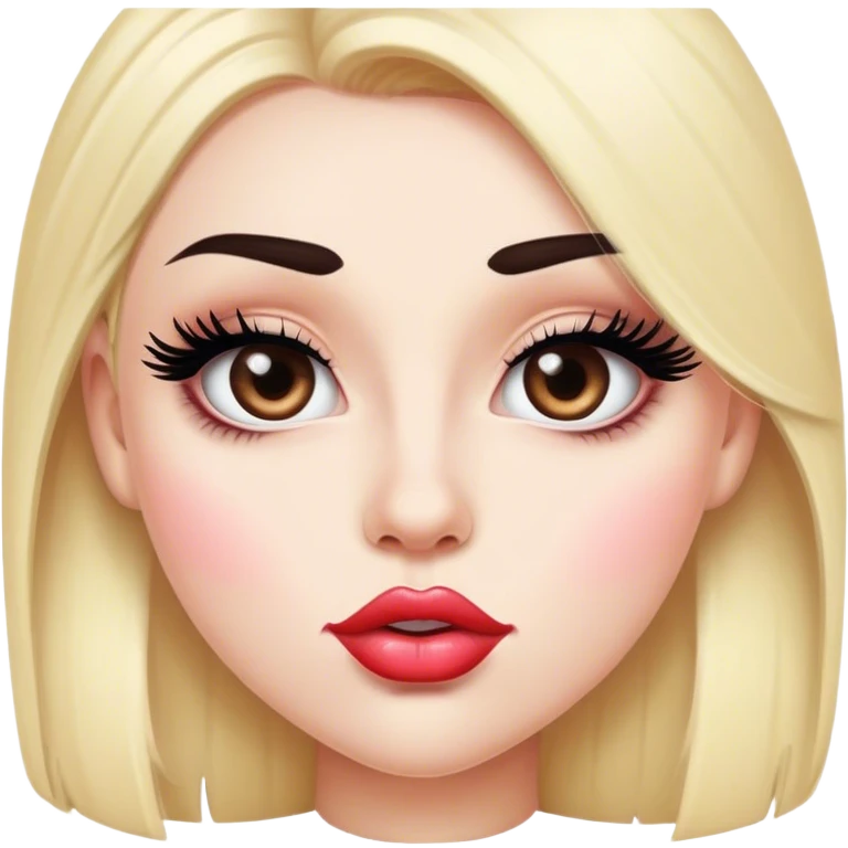 A girl with big lips and big eyelashes emoji