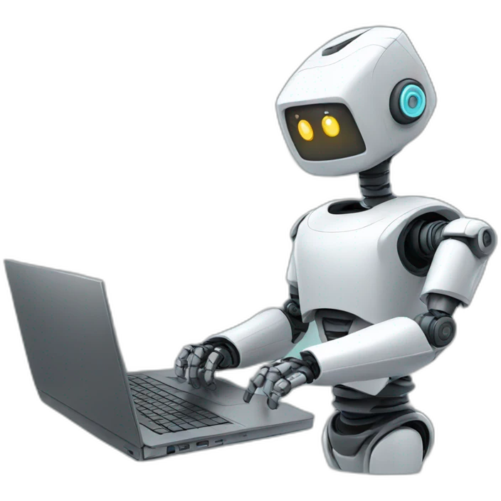 robot with laptop emoji