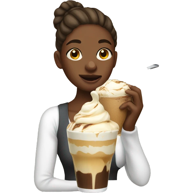 girl eating affogato emoji