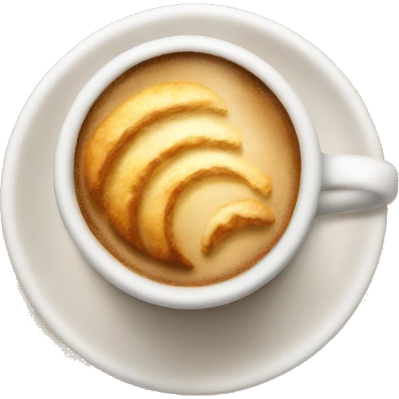 Cup of cappuccino with croissant emoji